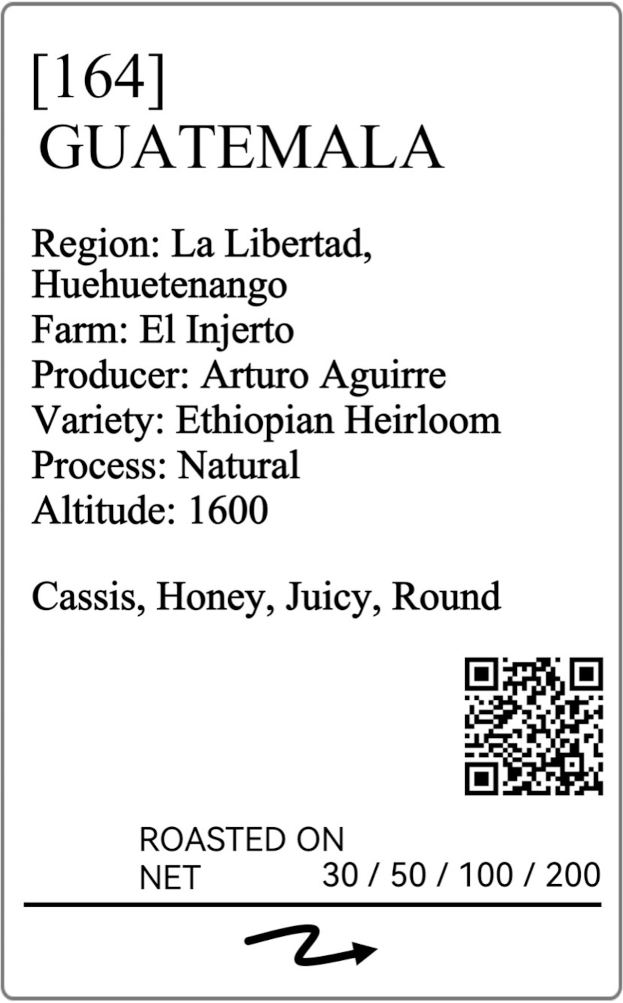 GUATEMALA EL ENJERTO ETHIOPIAN HEIRLOOM NATURAL