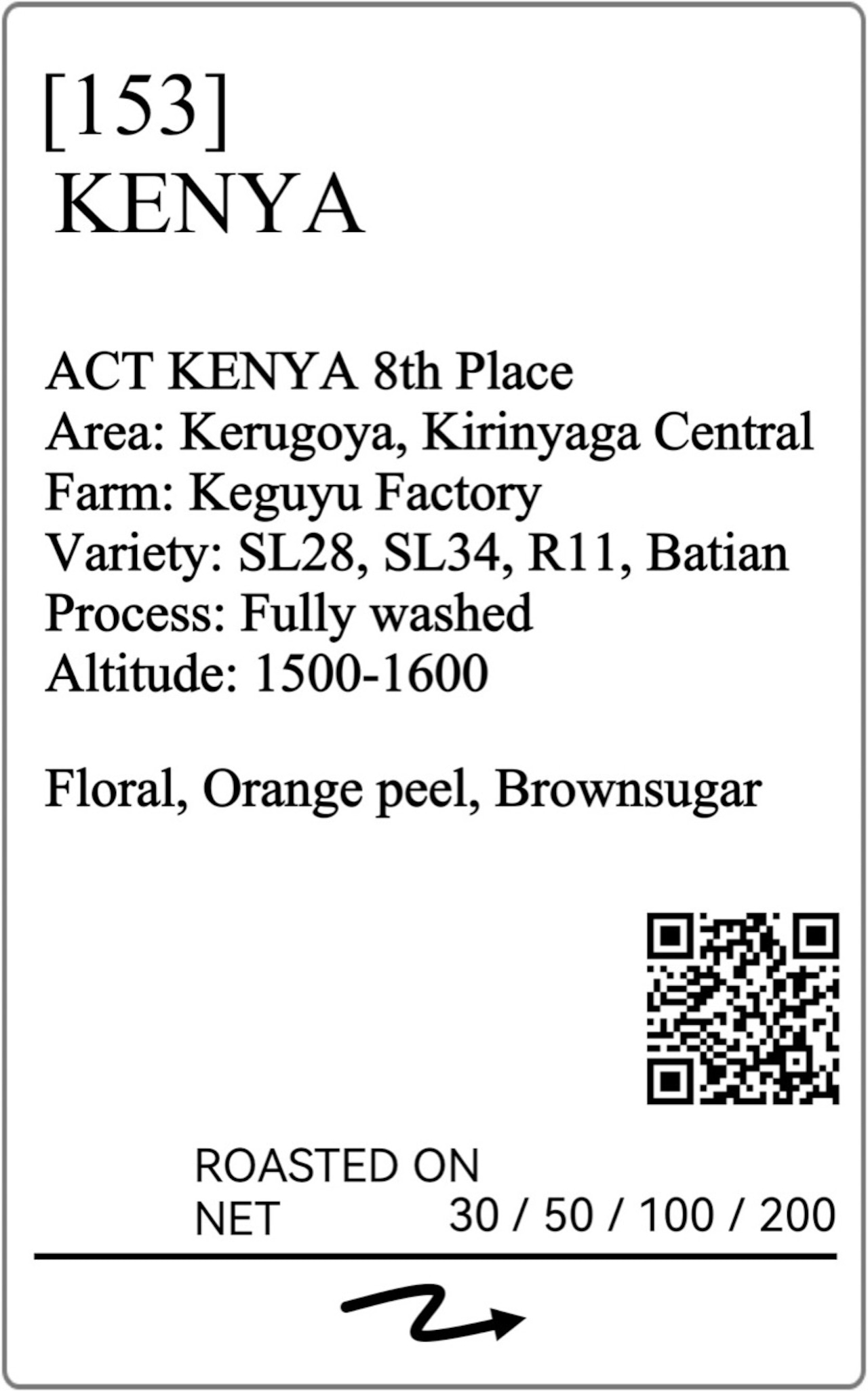 KENYA KEGUYU FACTORY SL28 SL34 R11 BATIAN WASHED