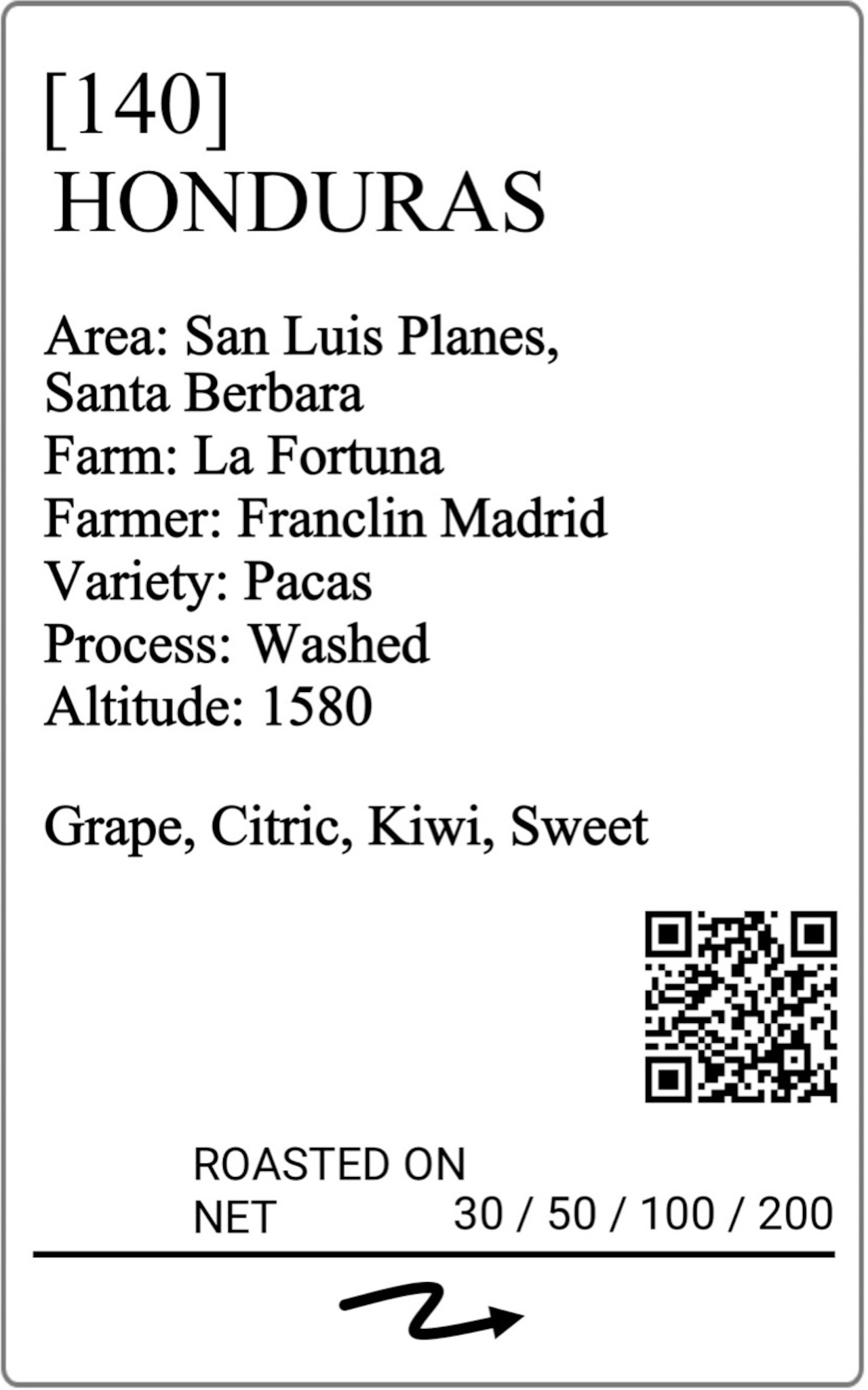 Honduras La Fortuna Pacas Washed