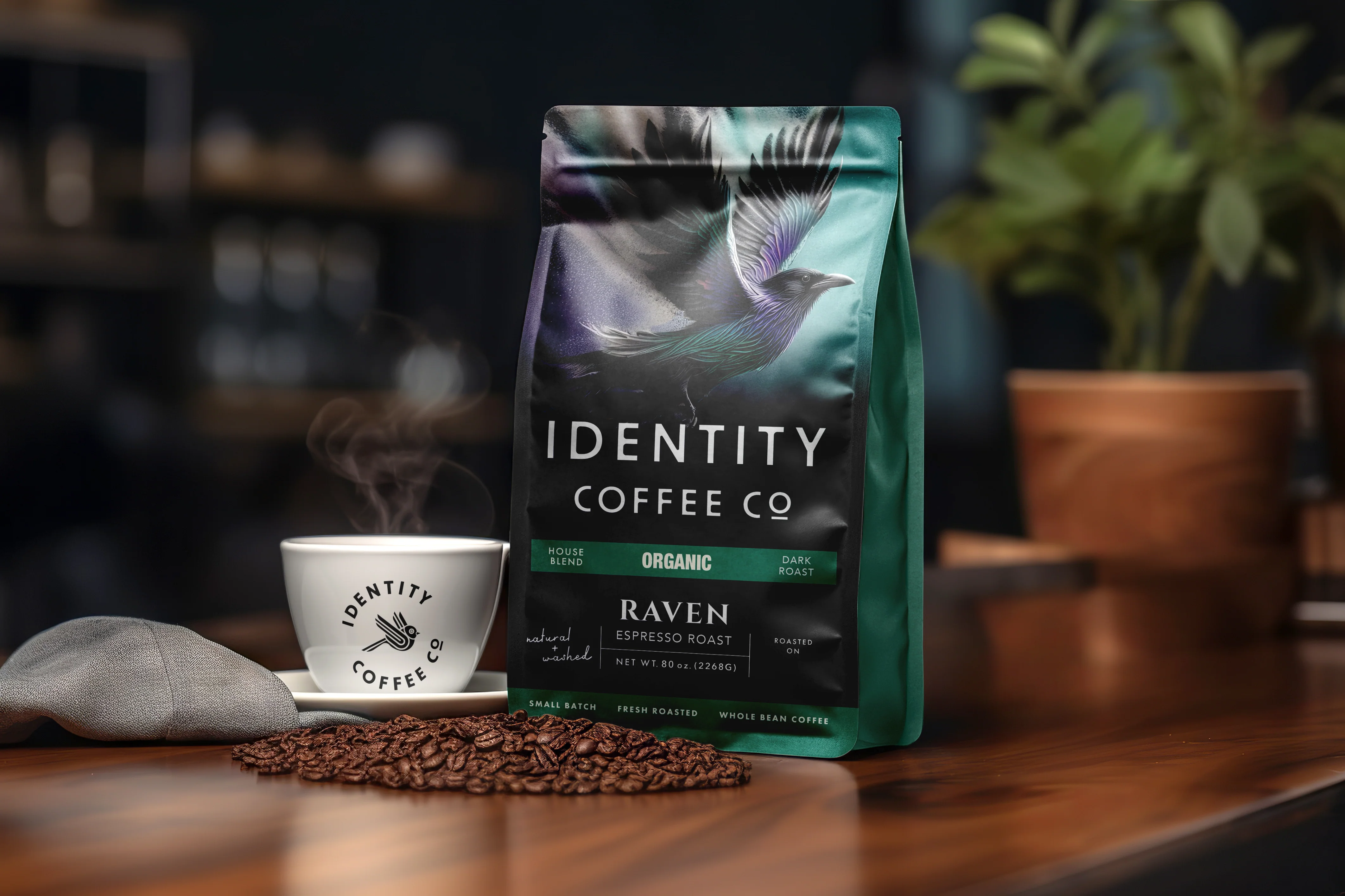 Raven Organic Dark Roast-5 Pound Bag