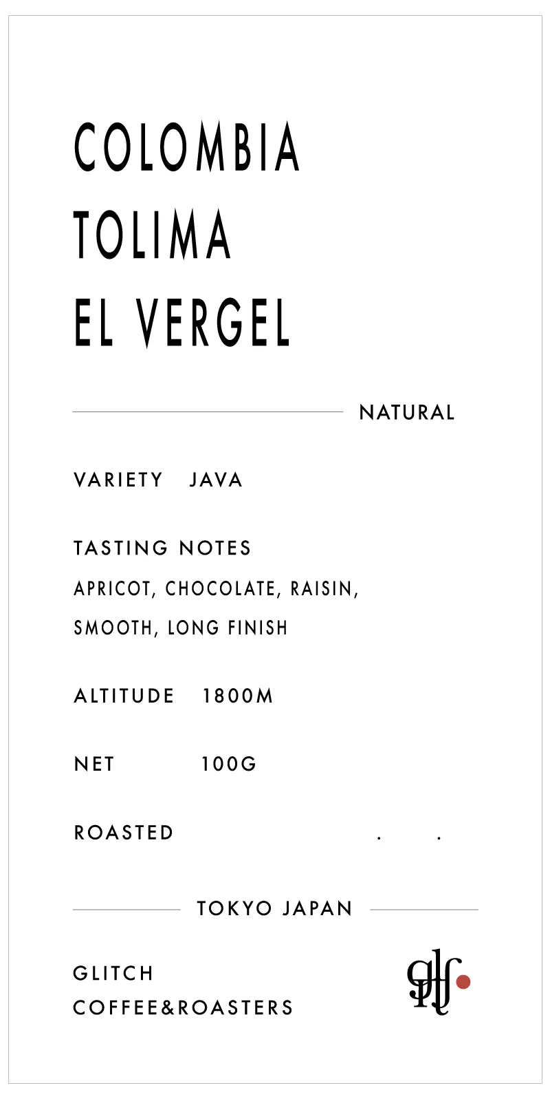 Colombia Tolima El Vergel "Java"