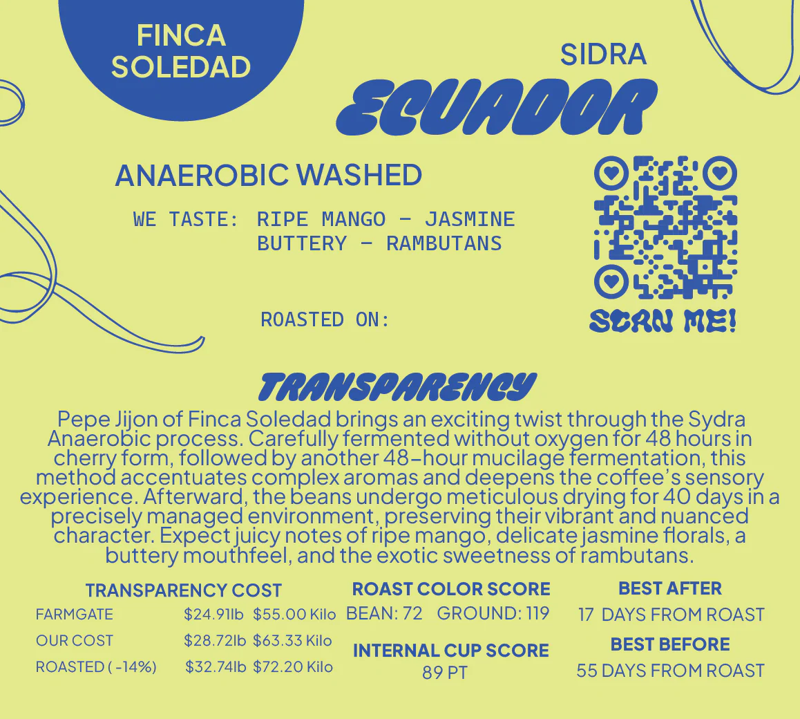Sid Rasol Ecuador Sidra Anaerobic Washed - Finca Sol... | Every Coffee