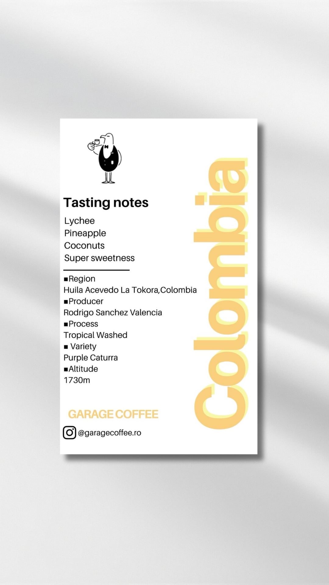 COLOMBIA MONTEBLANCO TROPICAL WASHED