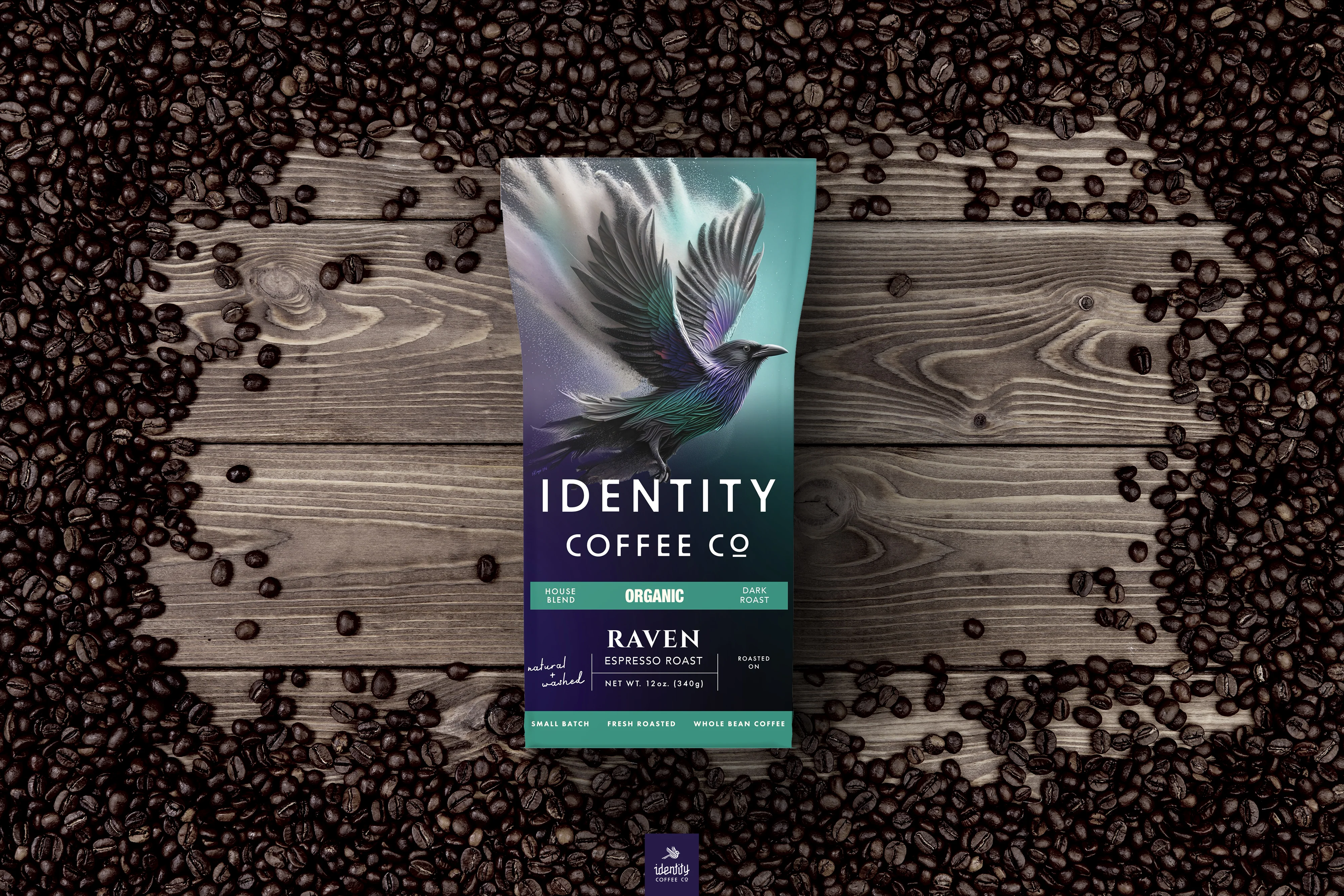 Raven Organic Dark Roast-12oz Bag