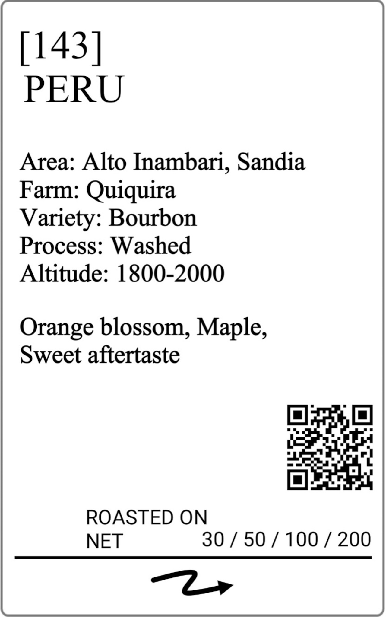 Peru Quiquira Bourbon Washed