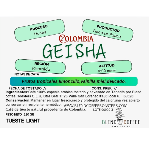 Geisha Honey Colombia
